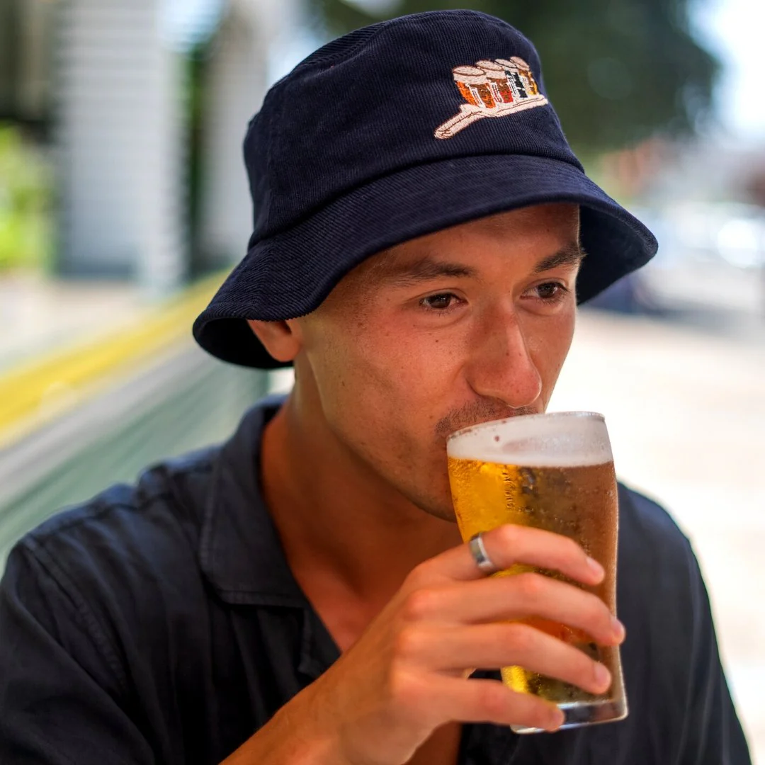 Get On The Beers - Dark Blue Corduroy Bucket Hat - Image 3