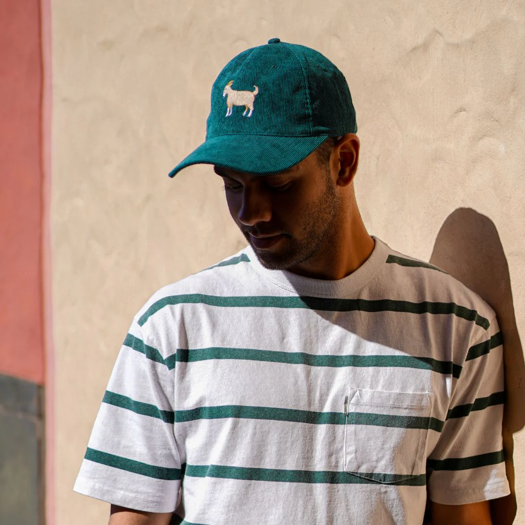 GOAT - Greatest of All Time - Green Corduroy Hat - Image 5