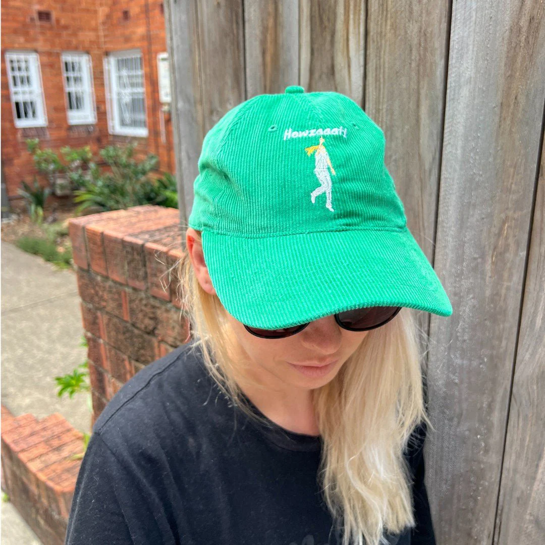 Howzat Ladies - Green corduroy hat - Image 3