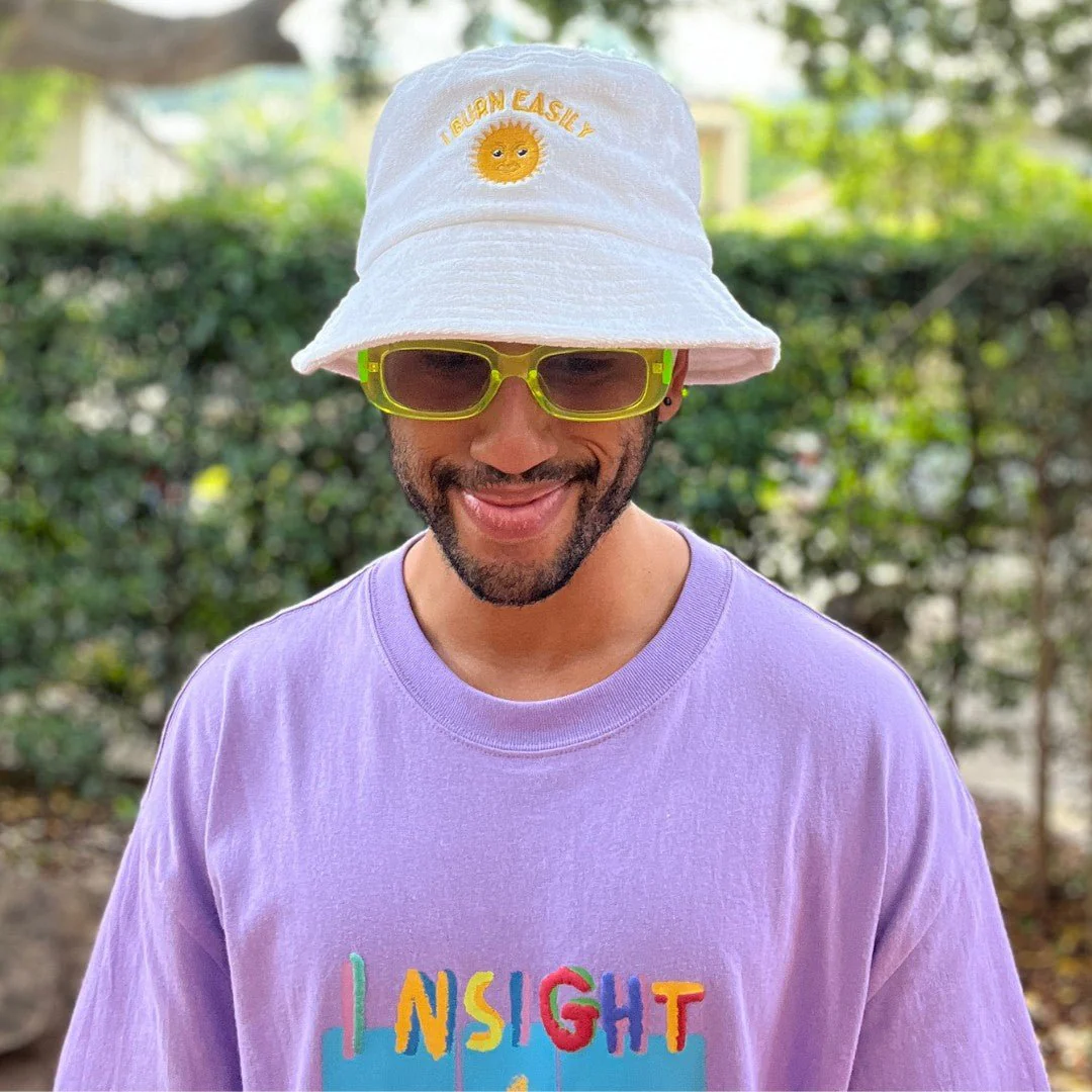 I Burn Easily - White Terry Bucket Hat - Image 5